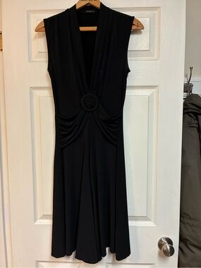 Twenty one Black Sleeveless Plunging Midi Dress with Ring Detail